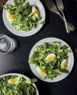 Mâche & egg salad [Lydia Bastianich]