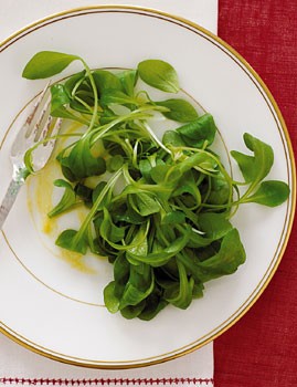 Mâche salad with Creole vinaigrette