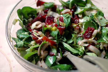 Mâche salad with endives and beets (Salade de mâche, endives et betteraves)