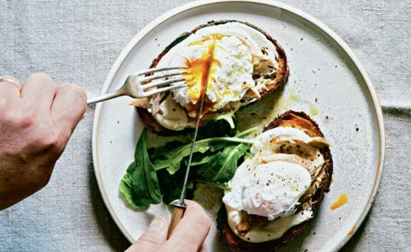 Mackerel and poached egg on toast