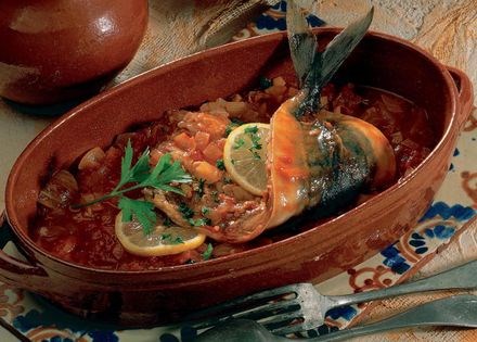 Mackerel in white wine sauce