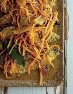 Mackerel marinated in sherry vinegar and aromatics (Caballa en escabeche)