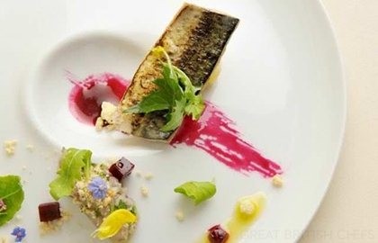 Mackerel, white chocolate, horseradish and beetroot