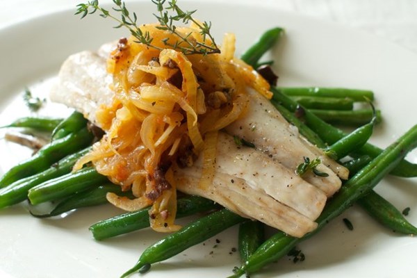 Mackerel with fennel and onion sofrito