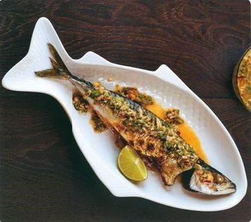 Mackerel with passion fruit salsa