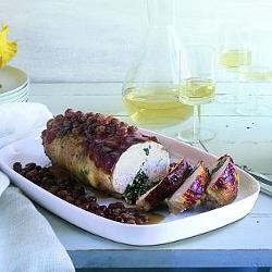 Madeira-glazed chicken with spinach & ricotta