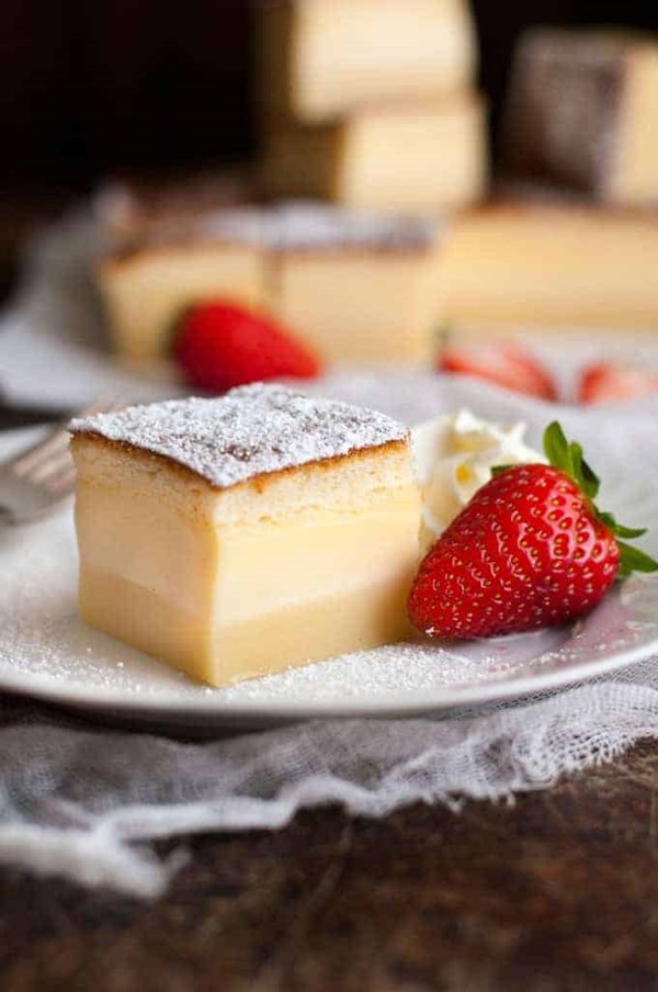 Magic three layer custard cake