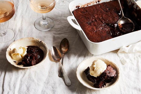 Magical molten chocolate cake