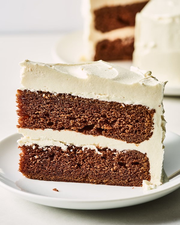 Mahogany cake with ermine frosting