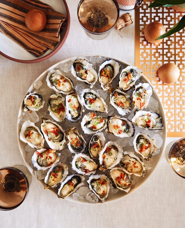 Mahurangi oysters, sherry jelly & pancetta crumbs