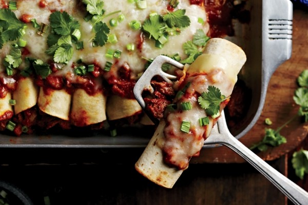 Make-ahead beef enchiladas