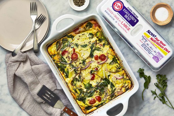 Make-ahead Mediterranean egg casserole