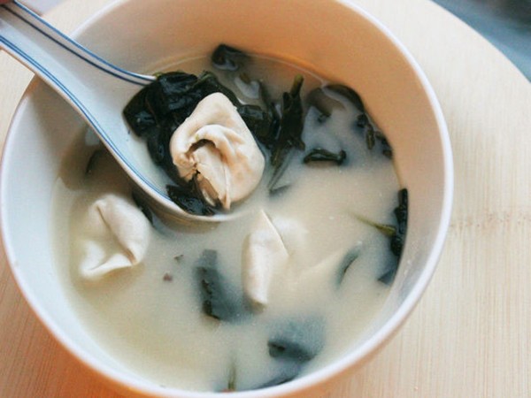 Make-ahead miso lemongrass soup with mushroom dumplings