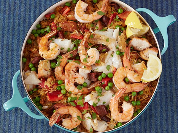 Make-ahead paella-style casserole