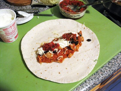 Make your own chicken burrito