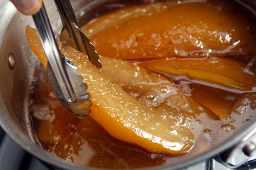 Making glazed fruit: citron
