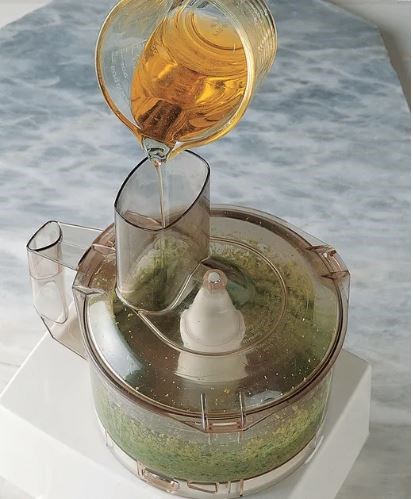 Making pesto by machine