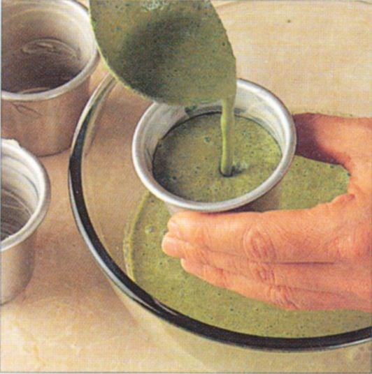 Making spinach timbales