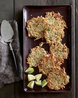 Malanga fritters with serrano chiles and garlic