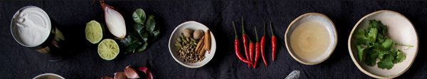 Malaysian rendang with lime leaves