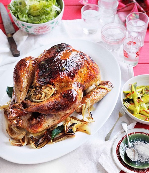 Malaysian-style roast turkey with cucumber acar