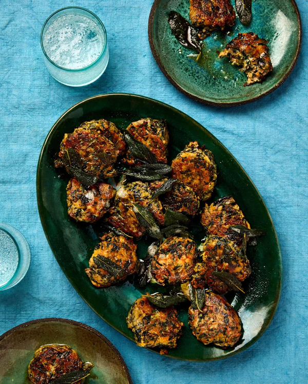 Malfatti fritters with chard and sage butter