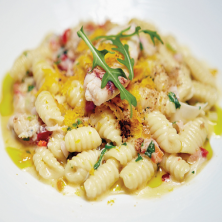Malloreddus with Dungeness crab, speck & bottarga di muggine
