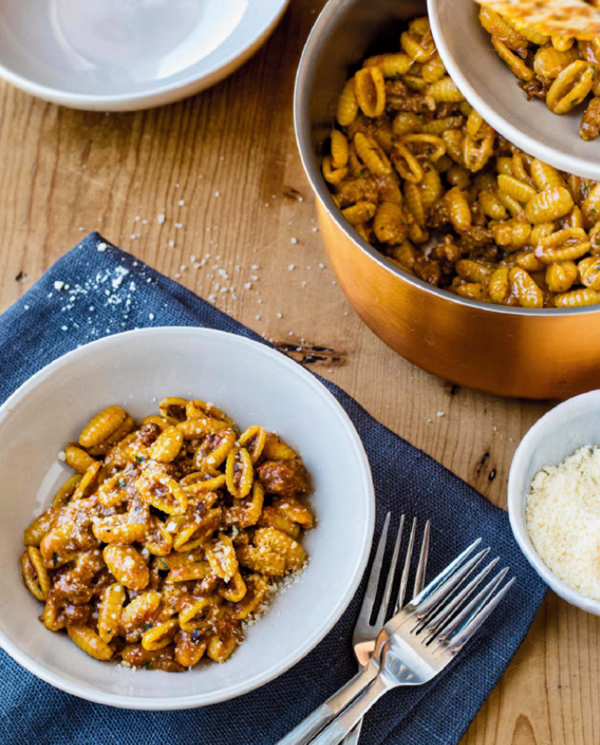Malloreddus with sausage and porcini ragù