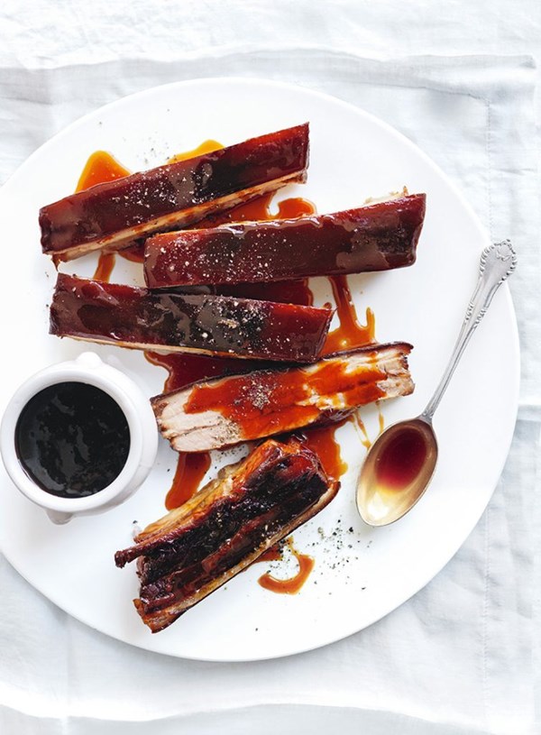Malt vinegar and bourbon sticky pork belly