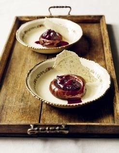 Malted chocolate ganache, sour cherry jam, truffled white chocolate