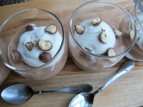Malted milk ball chocolate mousse