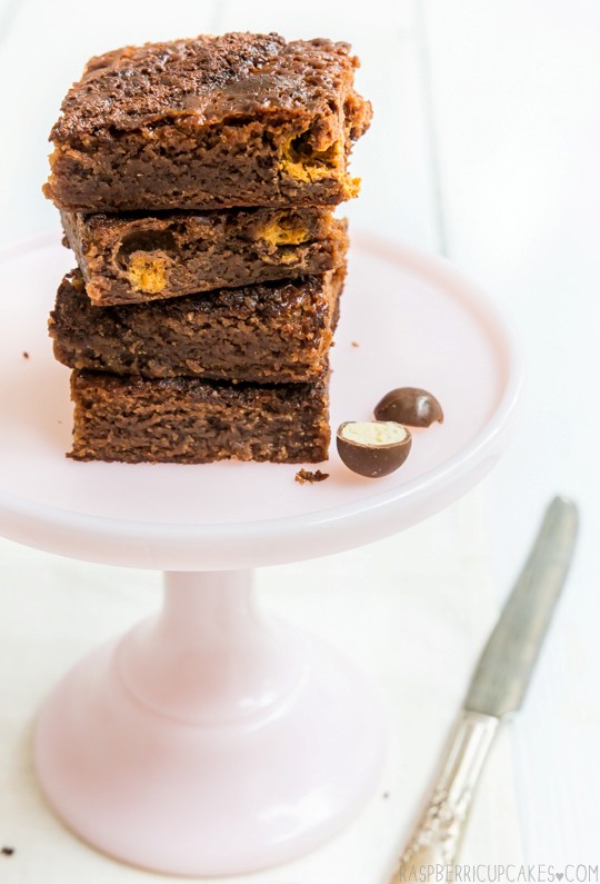 Malted milk chocolate brownies with Maltesers