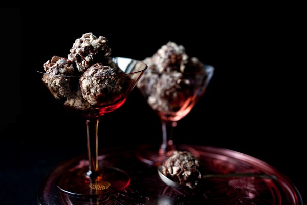 Malted milk ice cream bonbons