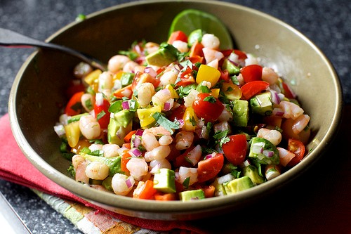 Mama Canales-Garcia’s avocado-shrimp salsa