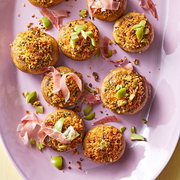Manchego-stuffed mushrooms