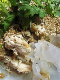 Manchurian chicken salad (Jīsī lāpí / 雞絲拉皮)