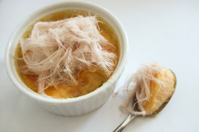 Mandarin & lavender cream pots with pashmak