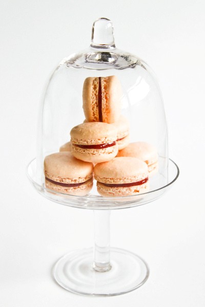 Mandarin & rhubarb macarons