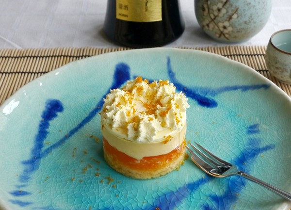 Mandarin and sake trifle