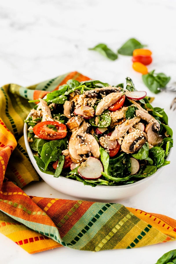 Mandarin chicken spinach salad