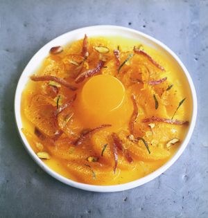 Mandarin jelly with spiced orange salad