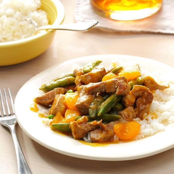Mandarin pork stir-fry