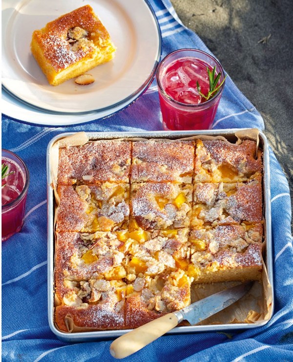 Mango & lime crumble cake