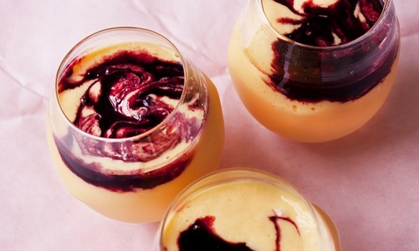 Mango and blueberry lassi