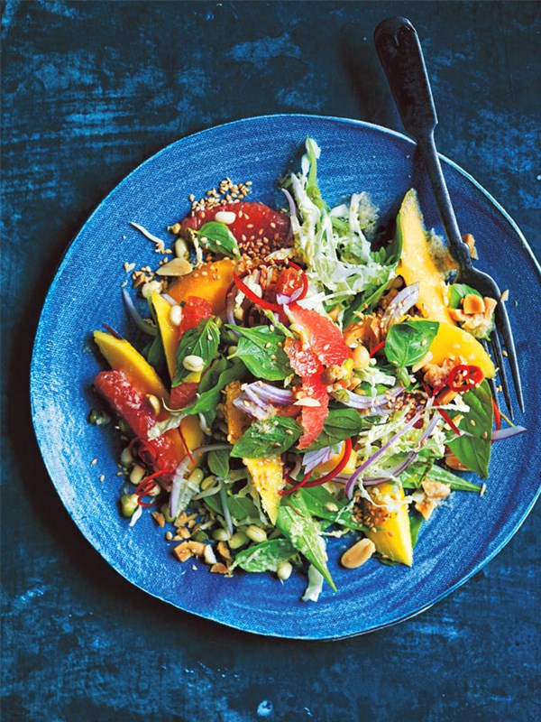 Mango and herb salad with sesame ginger dressing