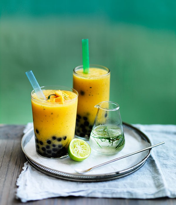 Mango and kaffir lime bubble tea