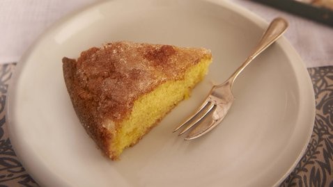 Mango and lime drizzle cake