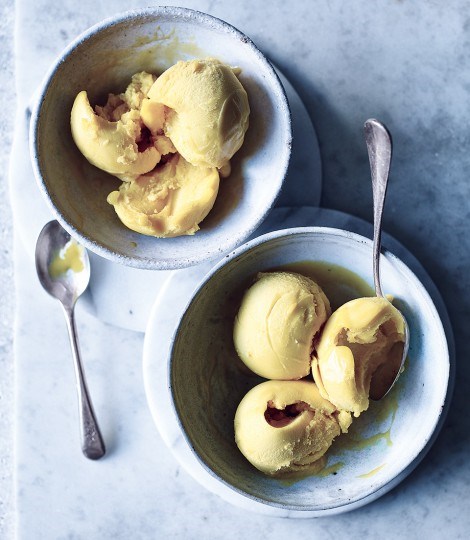 Mango and lime sorbet