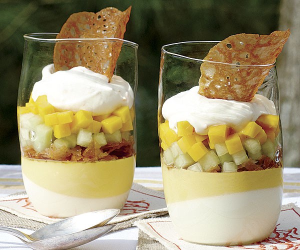 Mango and melon verrines