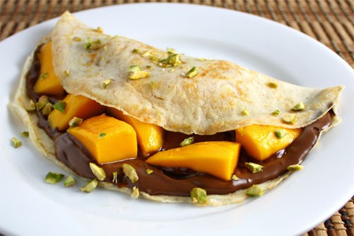 Mango and Nutella crepes
